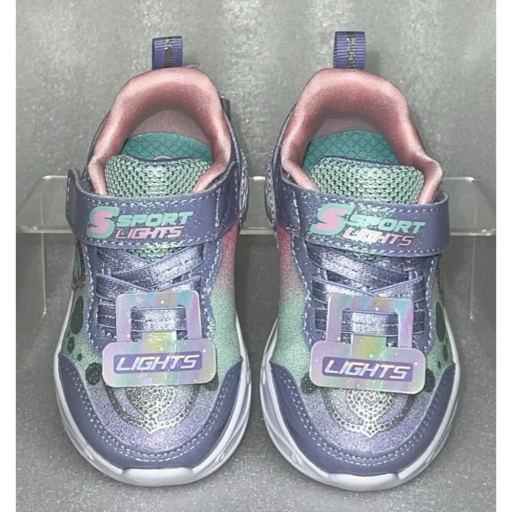 S Sport By Skechers Lucia Sneakers Light Up‎ Stretch Laces Toddler Girls Size 5